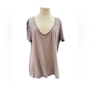 Michael Stars Featherweight Brown V Neck Top - Size OS